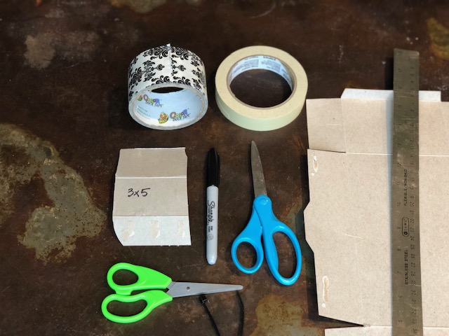 Materials needed for DIY loop scissors
