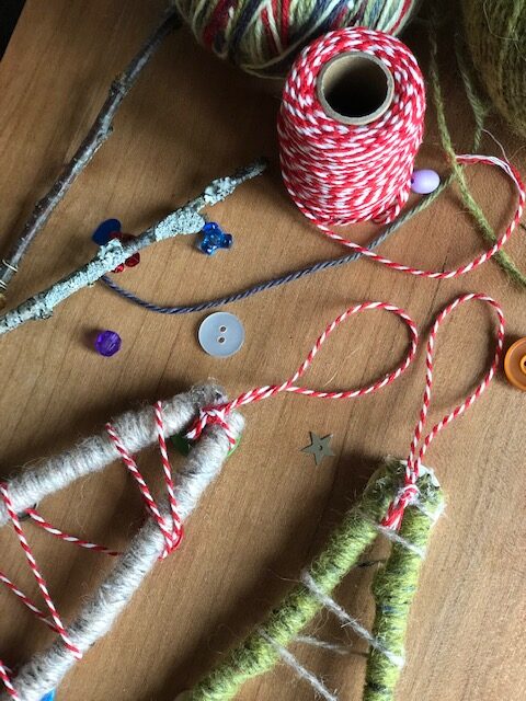 DIY Fine Motor Christmas Tree ornaments- backside