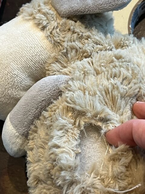 Open Side Stitch To Make A Weighted Stuffed Animal