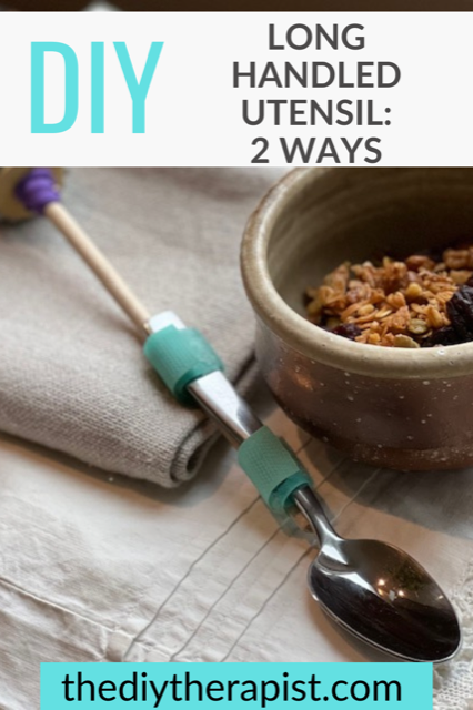 DIY long handled adaptive utensil