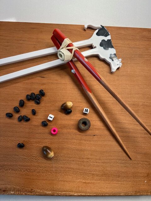 Oversized tweezers- the pincer grasp