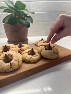 Peanut butter blossom cookies- a fine motor project