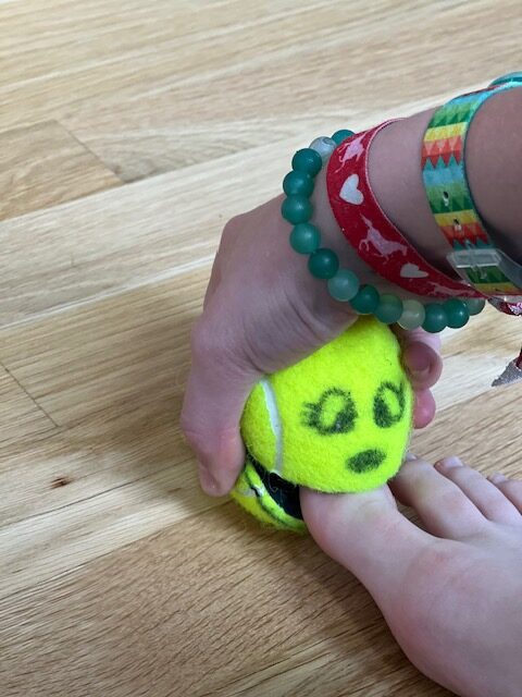 fine motor strengthening tennis ball
