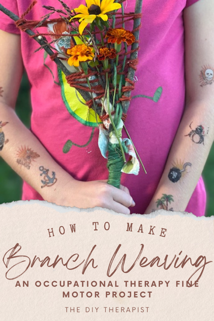 branch weaving fine motor project