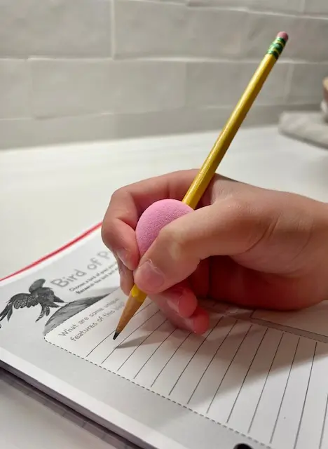 DIY built up foam pencil grip