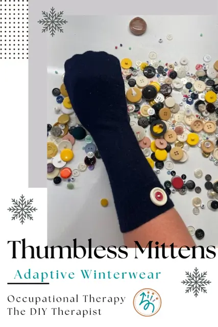 Thumbless mittens adaptive winterwear