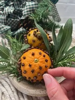 orange and clove pomander fine motor project