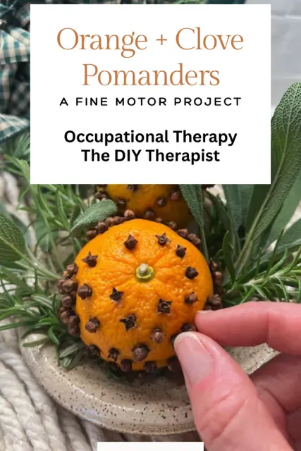 orange and clove pomander a fine motor project