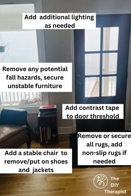 dementia care home safety checklist- front door entryway