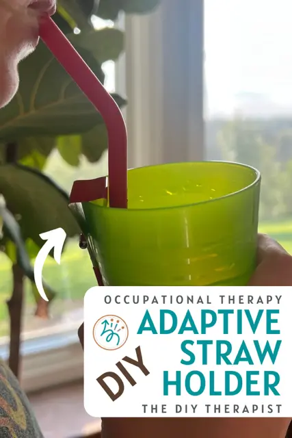 DIY adaptive drinking straw holder