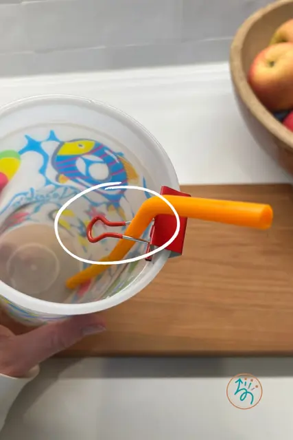 DIY adaptive drinking straw holder