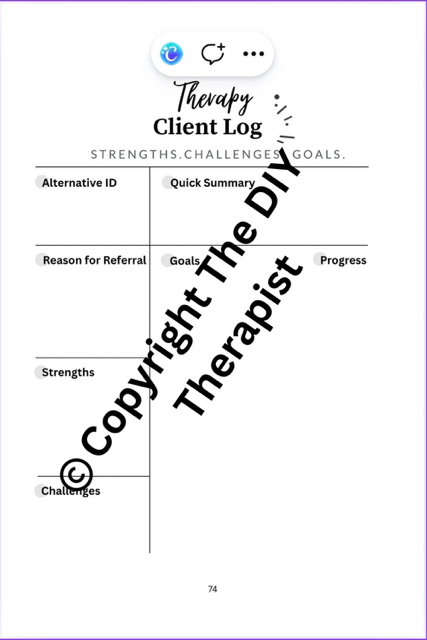 Client treatment planning log of the Intentional Practitioner workbook