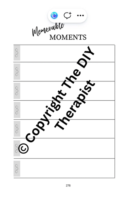 Memorable moments logs in the Intentional practitioner workbook