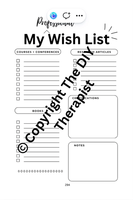 My Wish List in The Intentional Practitioner workbook